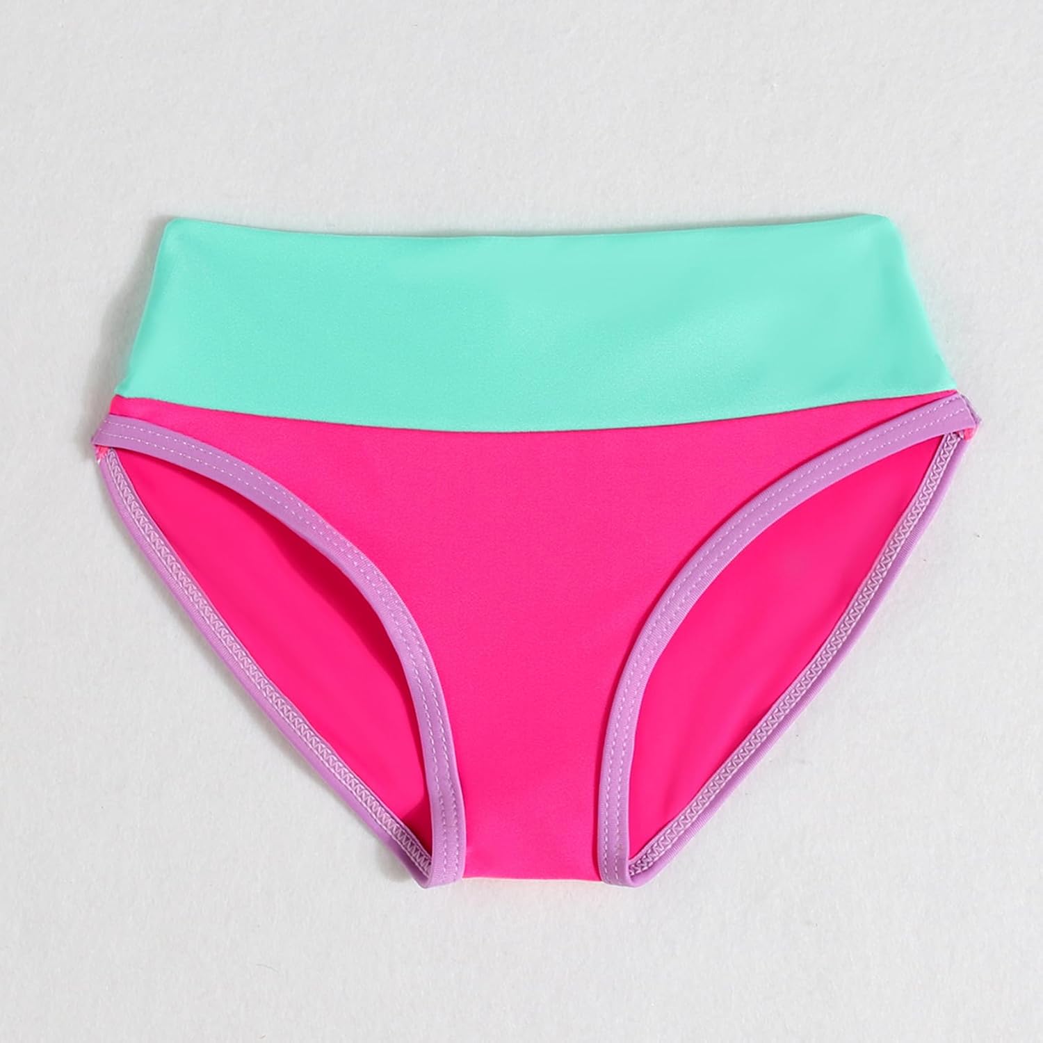 Girl Swimsuit Casual Swimwear Kids Two Piece Color Block Bathing Suits Beach Bikini Set 3-8 Years