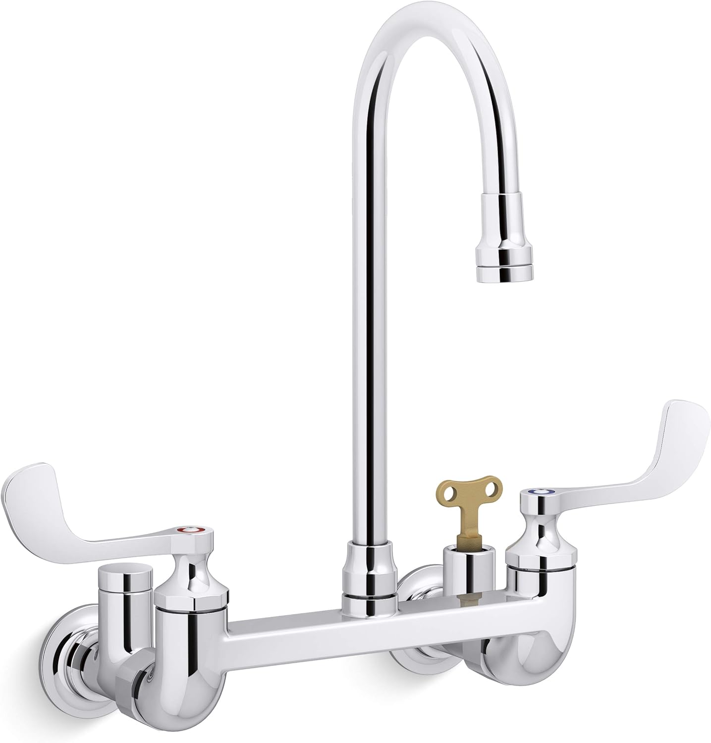 KOHLER TRITON BOWE® Wall Mount Sink Faucet with Gooseneck Spout, Key stops, and Wristblade handles