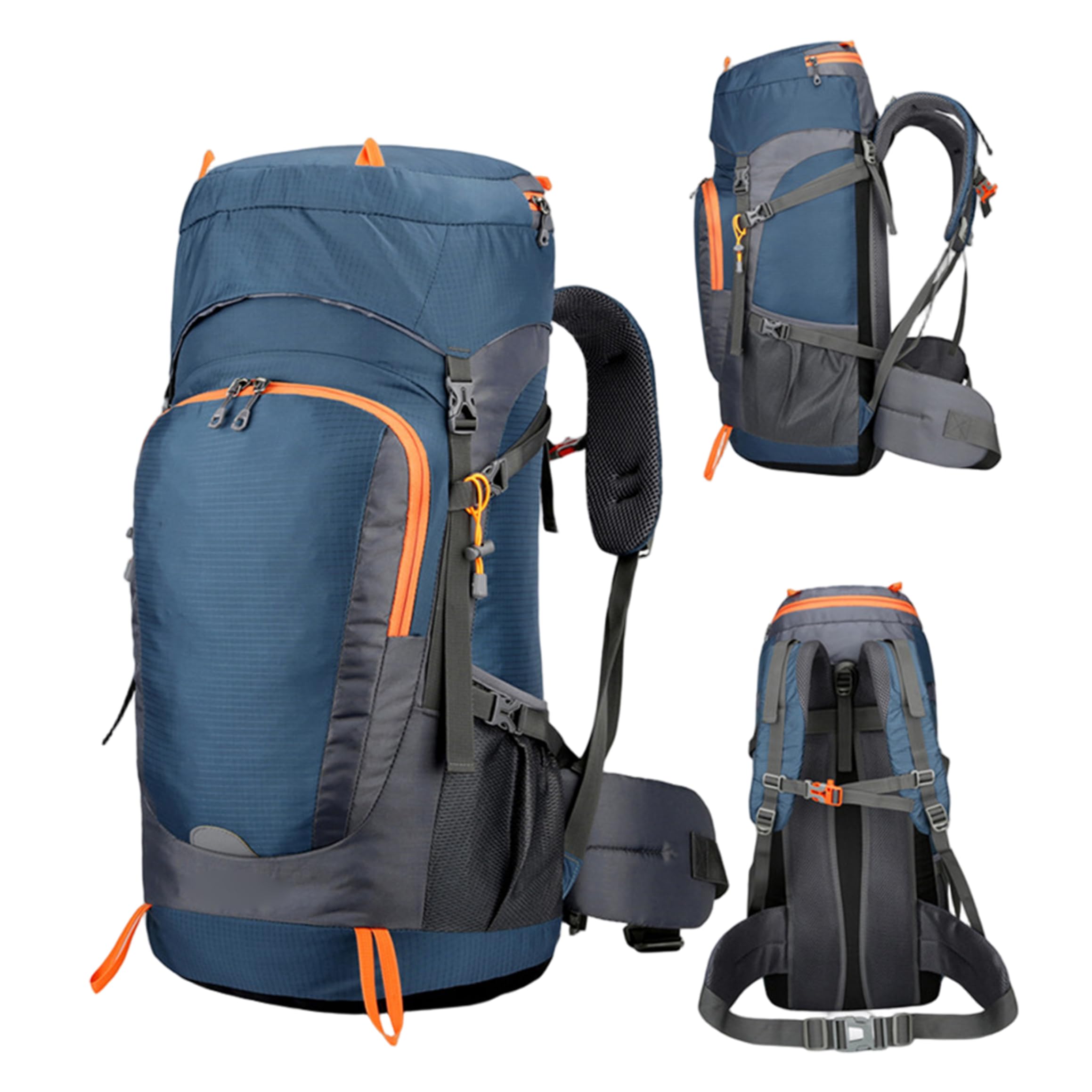 Wanderrucksack, 55 l, großes Fassungsvermögen, Camping-Rucksack, wasserdichter Wanderrucksack, ideal für Outdoor-Reisen, Camping, Schwarz