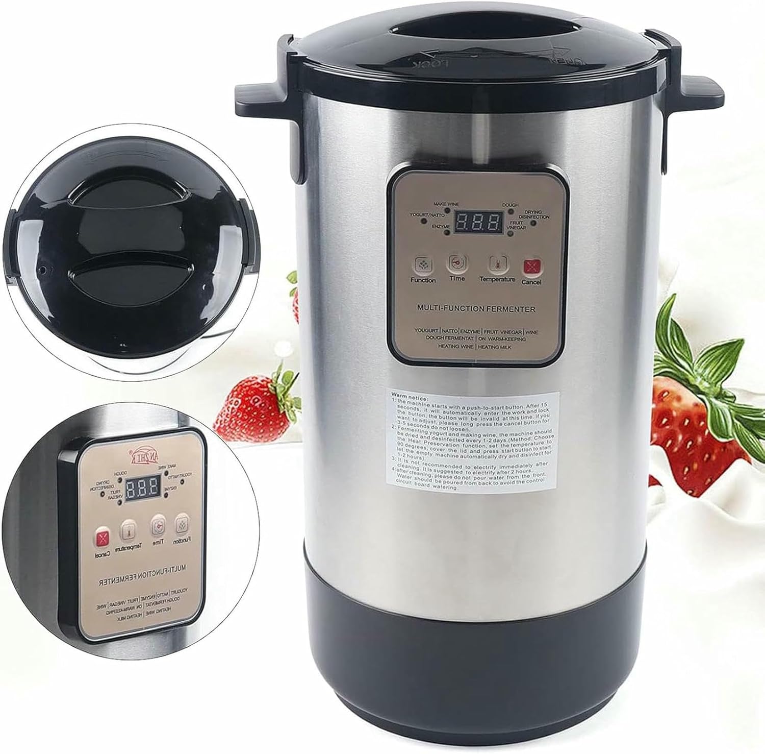 12L Yogurt Maker, Fermentation Machine with Timer Control, Automatic Yogurt Fermenter Maker Machine, for Home Organic Yogurt, Cheese, Fruit Wine~/