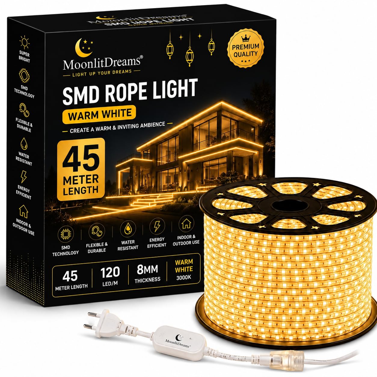 MoonlitDreams LED Rope Light - Waterproof & Flexible -11