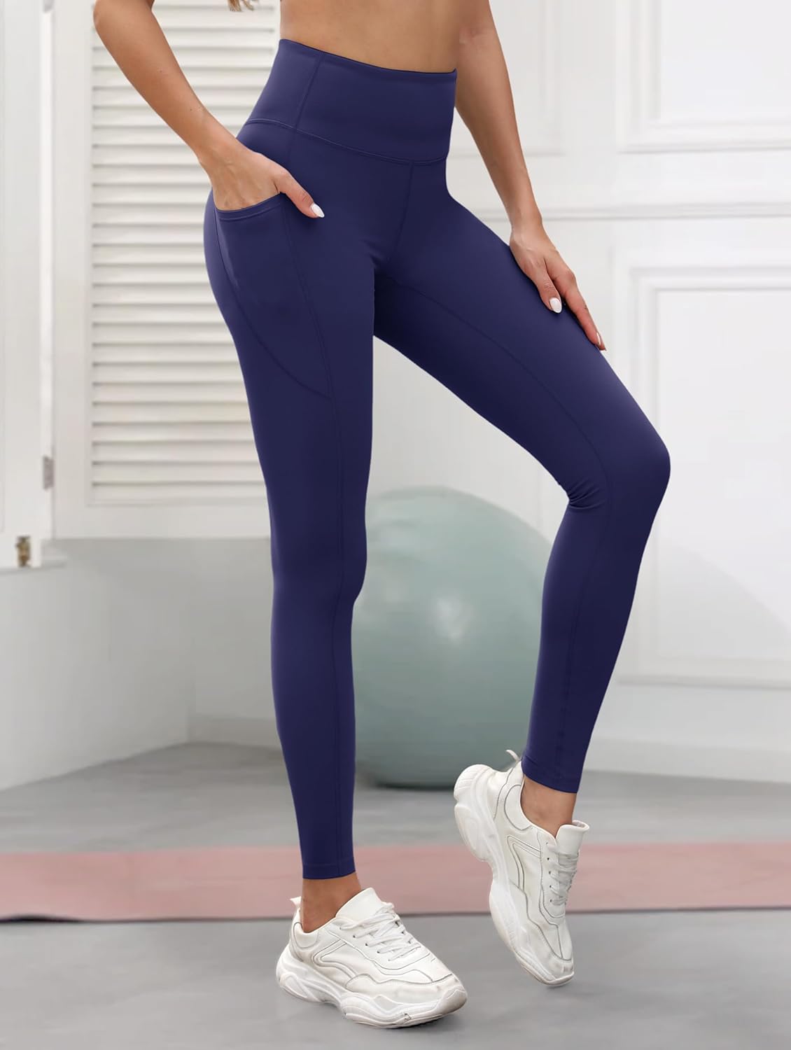 KevaMolly High Waist Leggings for Women Tummy Control Yoga Pants with Pockets Running Athletic Workout Leggings 4 Way Stretch - Image 4