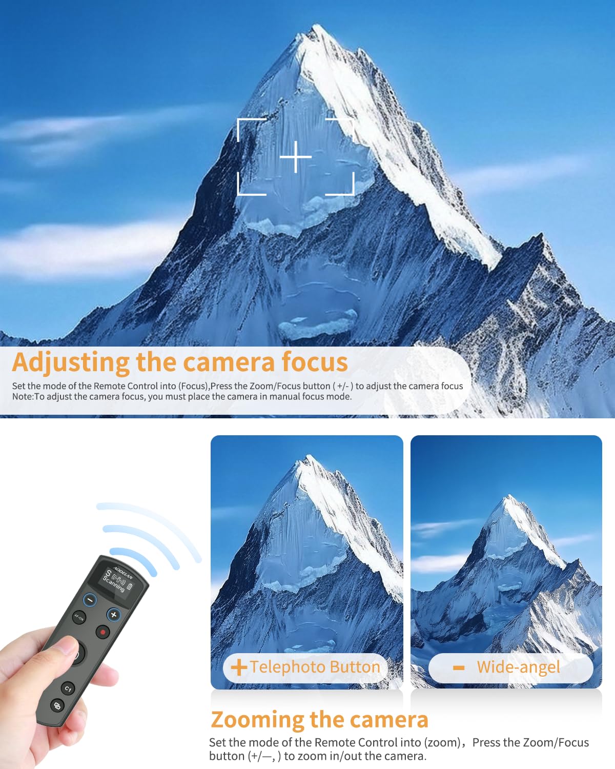 Telecomando senza fili Sony Aodelan, display OLED compatibile ZV-E10, FX3, A6100, A6400, A6600, A7 III, A7R III, DSC-RX100 VII, ZV-1