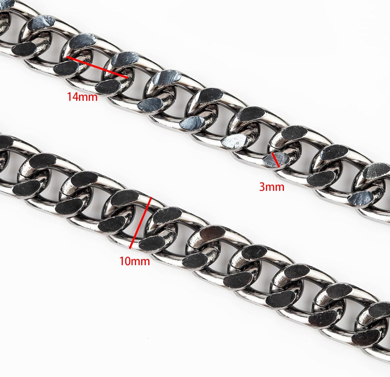 YOUBEIYEE 16.4 Black Plated Chain for Jewelry Making, Aluminum Cuban Link Chain Necklace Bracelet DIY Jewelry Supplies with Jump Rings and Lobster Clasps