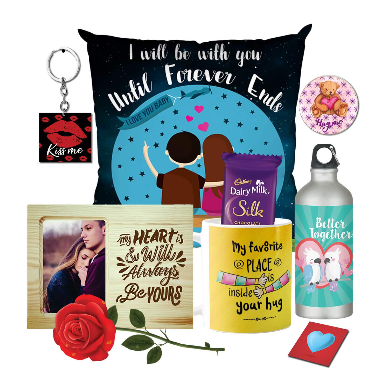 TheYaYaCafe Valentine Week Chocolate Combo for Girlfriend Wife Boyfriend Husband Pack of 9 I Will Be with You Until Forever Ends Hamper