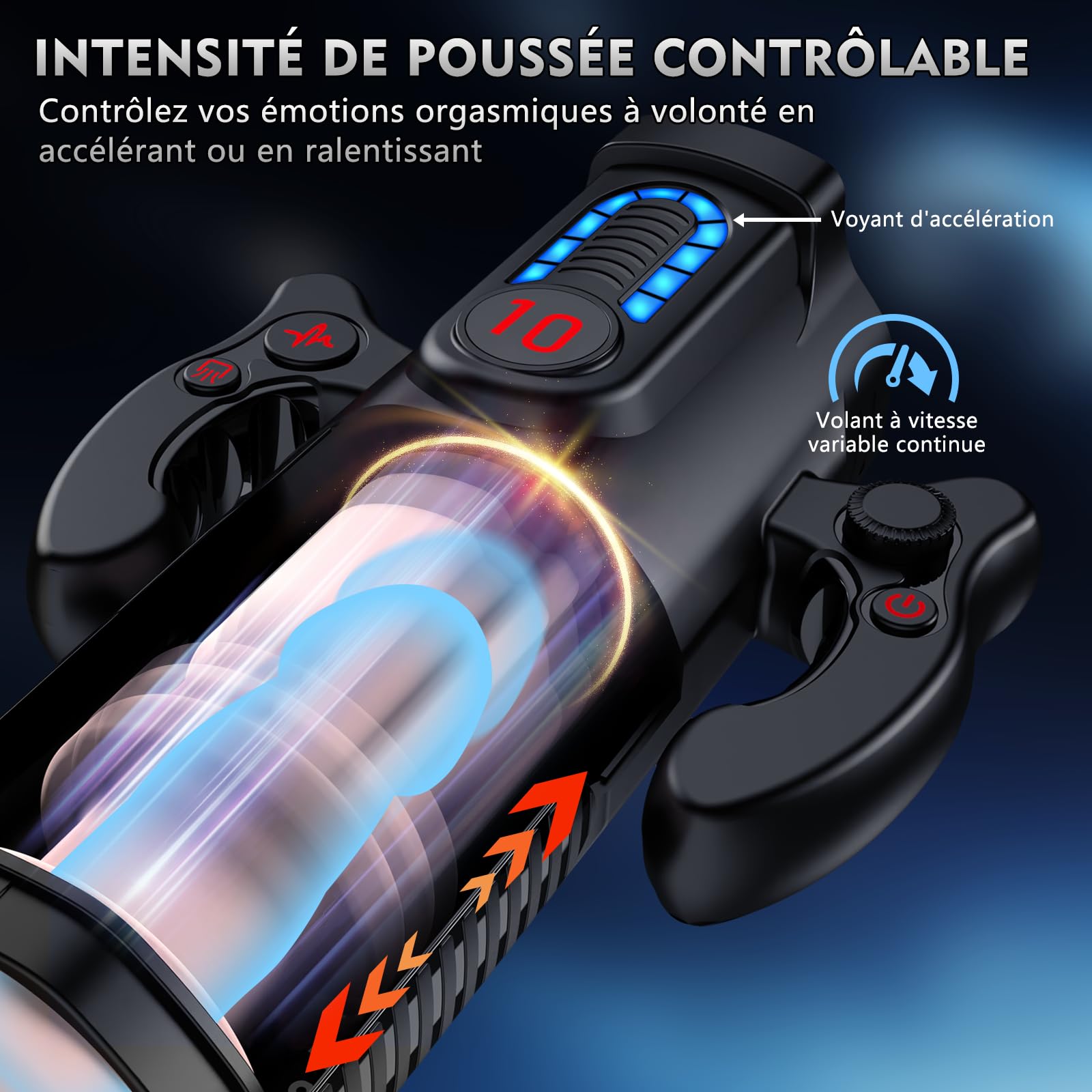 Masturbâteur Homme Mains Libres Sex Toys - Masturbateurs Masculins Automatique avec Vaginette Ultra Réaliste Sex Toýs Homme Vibromasseur Masturbeuse Masculin Succion Va et Vient avec 6 Cock Rings
