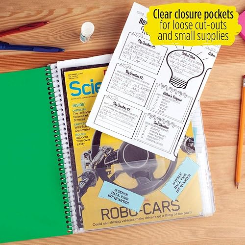 Miniatura 5 de Five Star Cuaderno interactivo, 1 asignatura, cuadernos espirales con regla universitaria, 100 hojas, 11" x 8-12", paquete de 12 (38587)