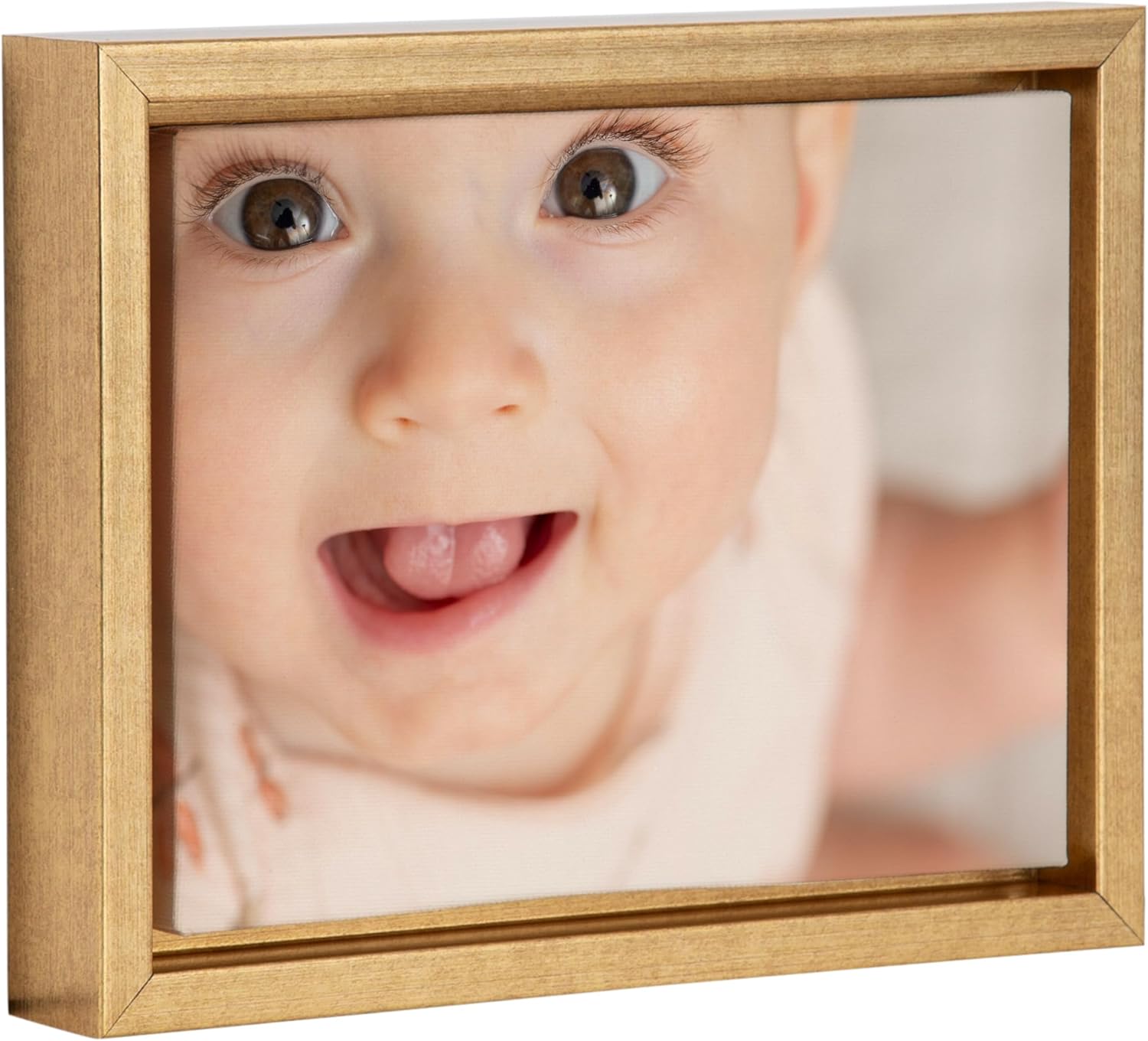 Kate and Laurel Custom Printed Framed Canvas Wall Art; 10x13 Gold; Sylvie Personal Canvas Print with Your Photos for Bedroom or Living Room Gallery Wall Decor | Printed and Hand Framed in the USA