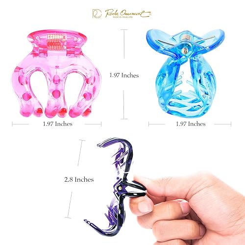 Miniatura 4 de RC ROCHE ORNAMENT 6 piezas de pelo de calabaza seguro antideslizante agarre pinzas de plástico fuerte duradero cómodo agarre premium accesorios de