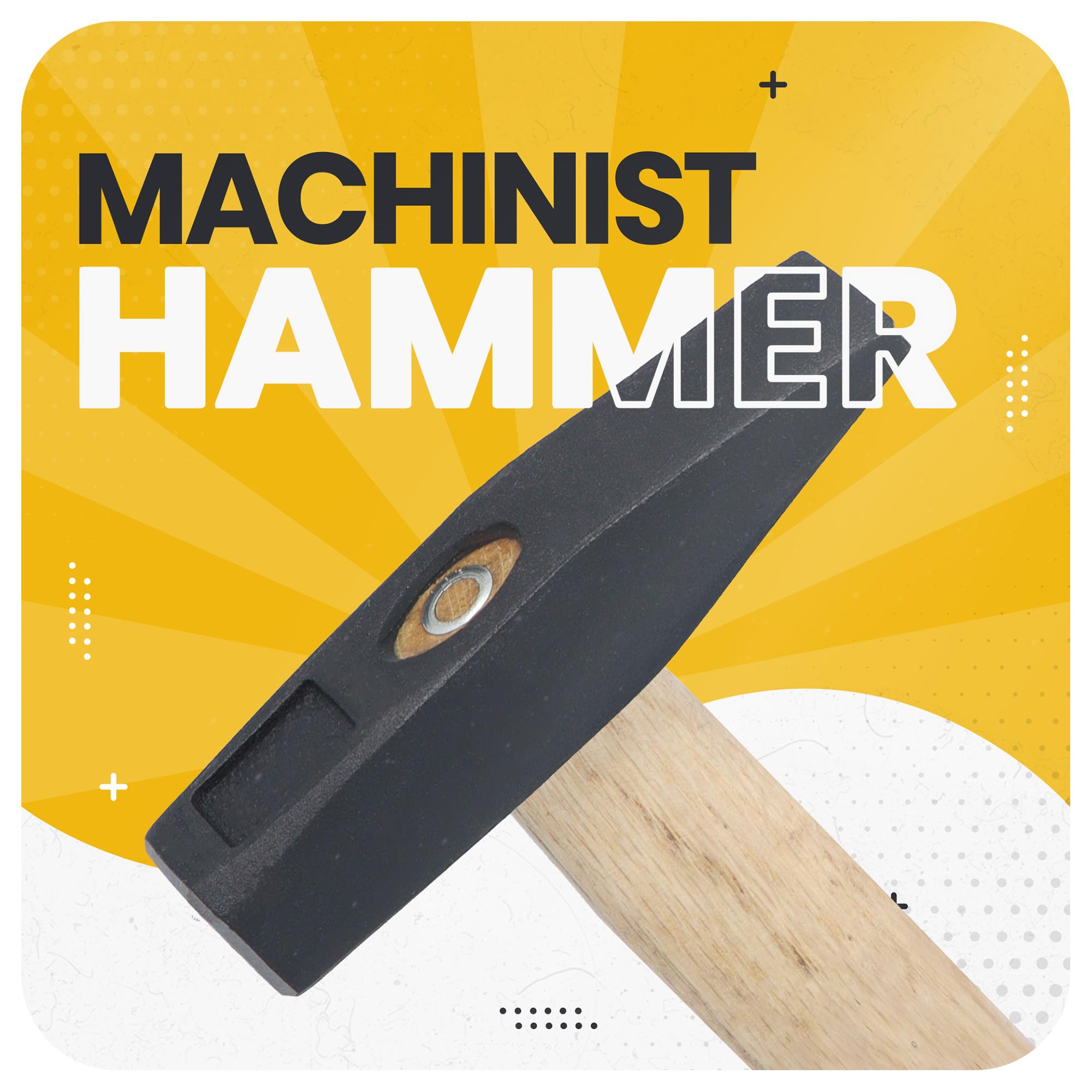 Martello Fabbro 200 G Manico Legno Robusto Testa Acciaio Forgiato Presa Ergonomica Comfort Lavoro Prolungato Officina Strumenti Professionali Metalli Precisione
