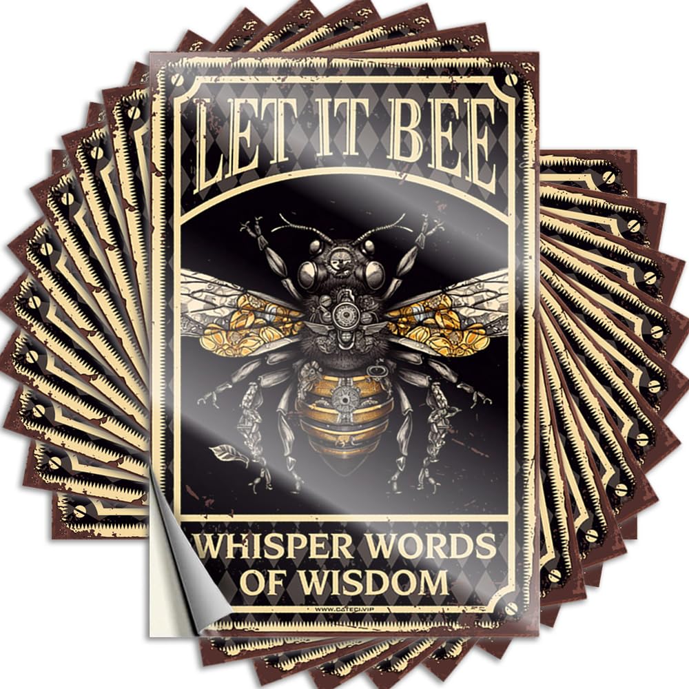 Affirmation Stickers Aesthetic Decals, Coffee Bar Decor Cute Pattern Design for Beer Notebook | Laptop Removable Vinyl Bee Kind Let It Bee Whisper Words of Wisdom(8X12CM)
