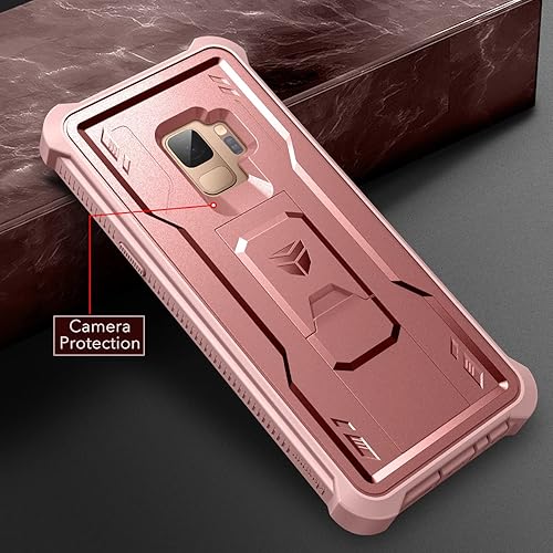 Miniatura 7 de Dexnor Funda para Samsung Galaxy S9, Protector de pantalla y soporte integrados Protección de grado militar resistente a prueba de golpes para