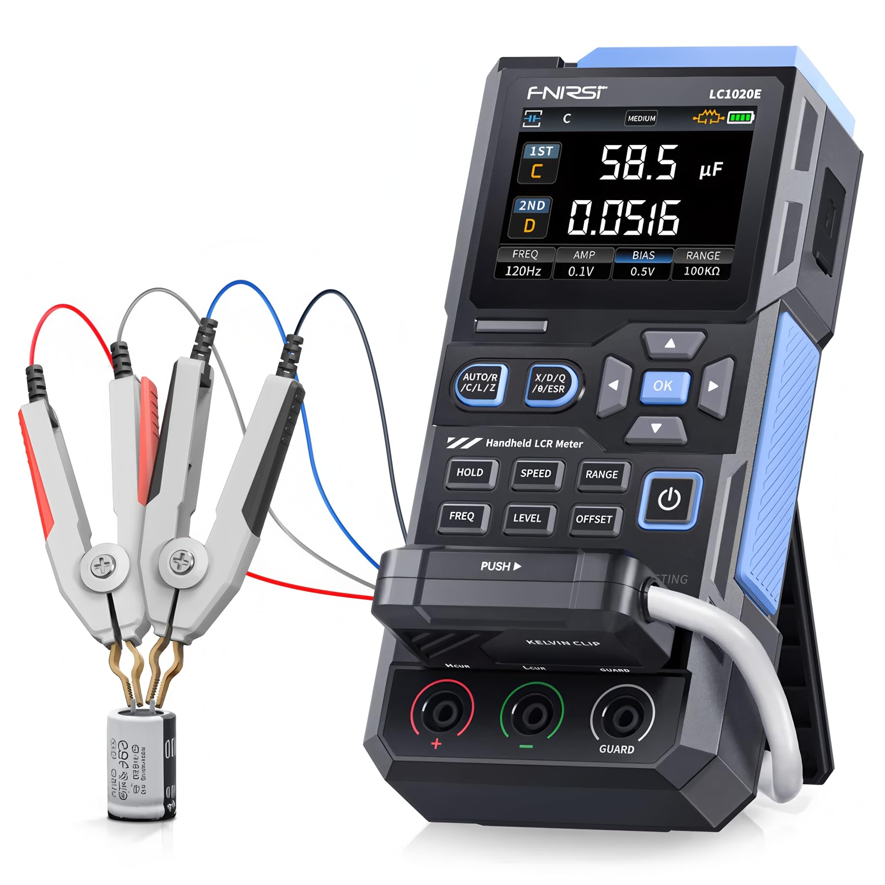 FNIRSI LC1020E Hochpräzise digitale Brücke LCR ESR Tester Widerstandskapazität Induktivität elektronische Komponentenmessung