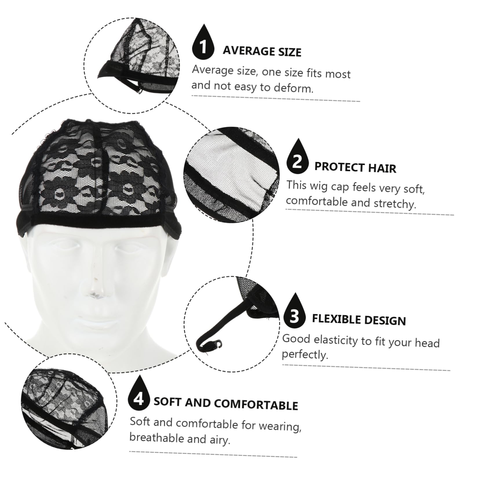 FRCOLOR 12 Piezas Gorro De Peluca De Encaje Gorro De Peluca De Malla Para Hacer Pelucas Gorra De Peluca Para Mujer Pelucas Trenzadas Red De Peluca Perder Elástico Sombrero Tejido Tela