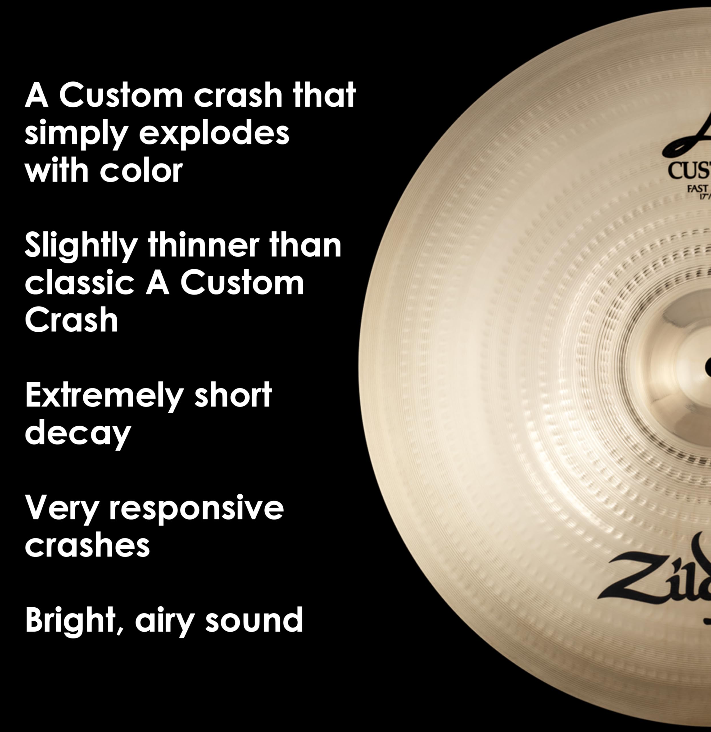 Amazon.com: Avedis Zildjian Company A Custom Fast Crash Cymbal