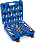 EMENTOL 32PCS 3/8" Dr. Extra Long Hex and Torx Bit Socket Set, CR-V, S2 Steel, 5.9" Length Allen Hex and Star Bit Socket Set, 1/8 Inch - 7/16 Inch, 3mm - 12mm, T10-T60