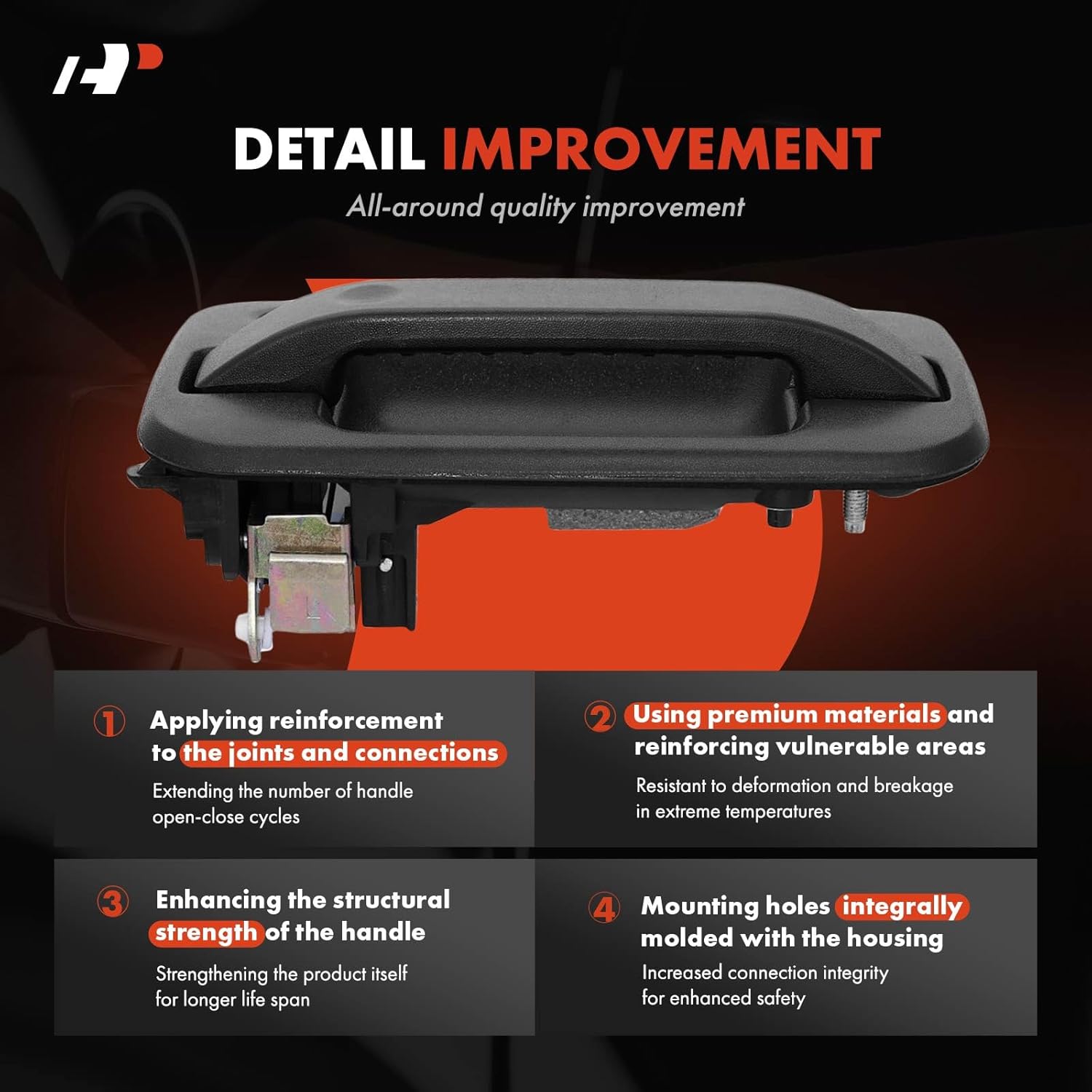 A-Premium Front Left Driver Side Exterior Door Handle with Keypad Hole Compatible with Ford F-150 F150 2009-2014, Textured Black, Replace# CL3Z-1522405-AA