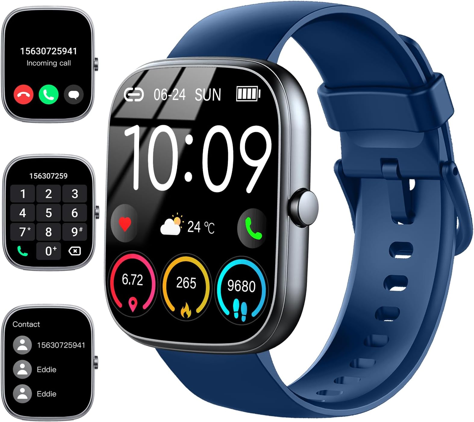 Smart Watch for Men Women Answer/Make Calls, 1.91" Fitness Watch with Heart Rate Sleep Monitor, Step Counter Fitness Tracker, 110+ Sports Activity Trackers IP68 Waterproof Smartwatches for Android IOS