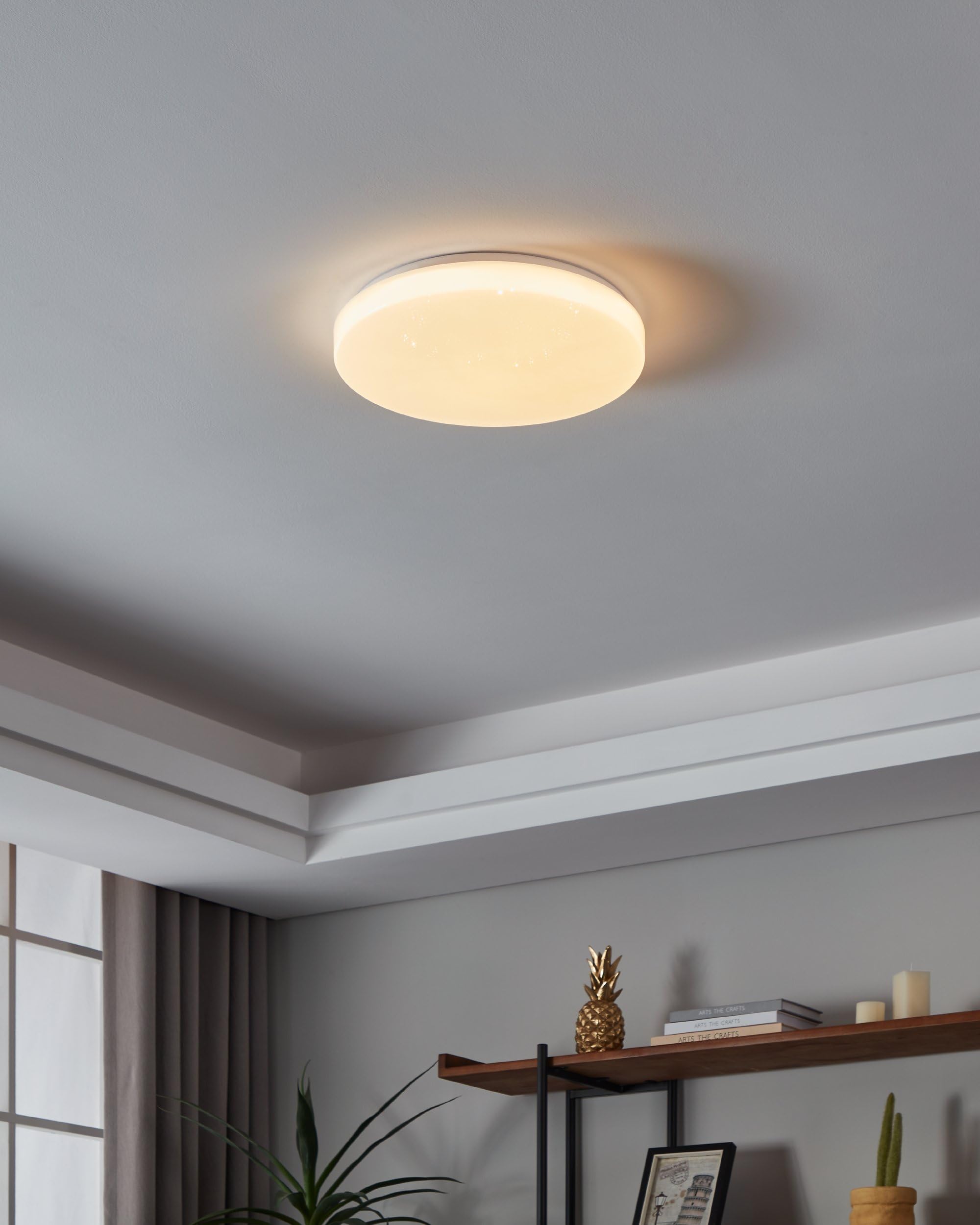 Eglo connect.z Smart Home Led plafoniera Totari-Z, plafoniera cielo | stellato Ø 38 cm, ZigBee, app e controllo vocale, colore della luce regolabile, dimmerabile