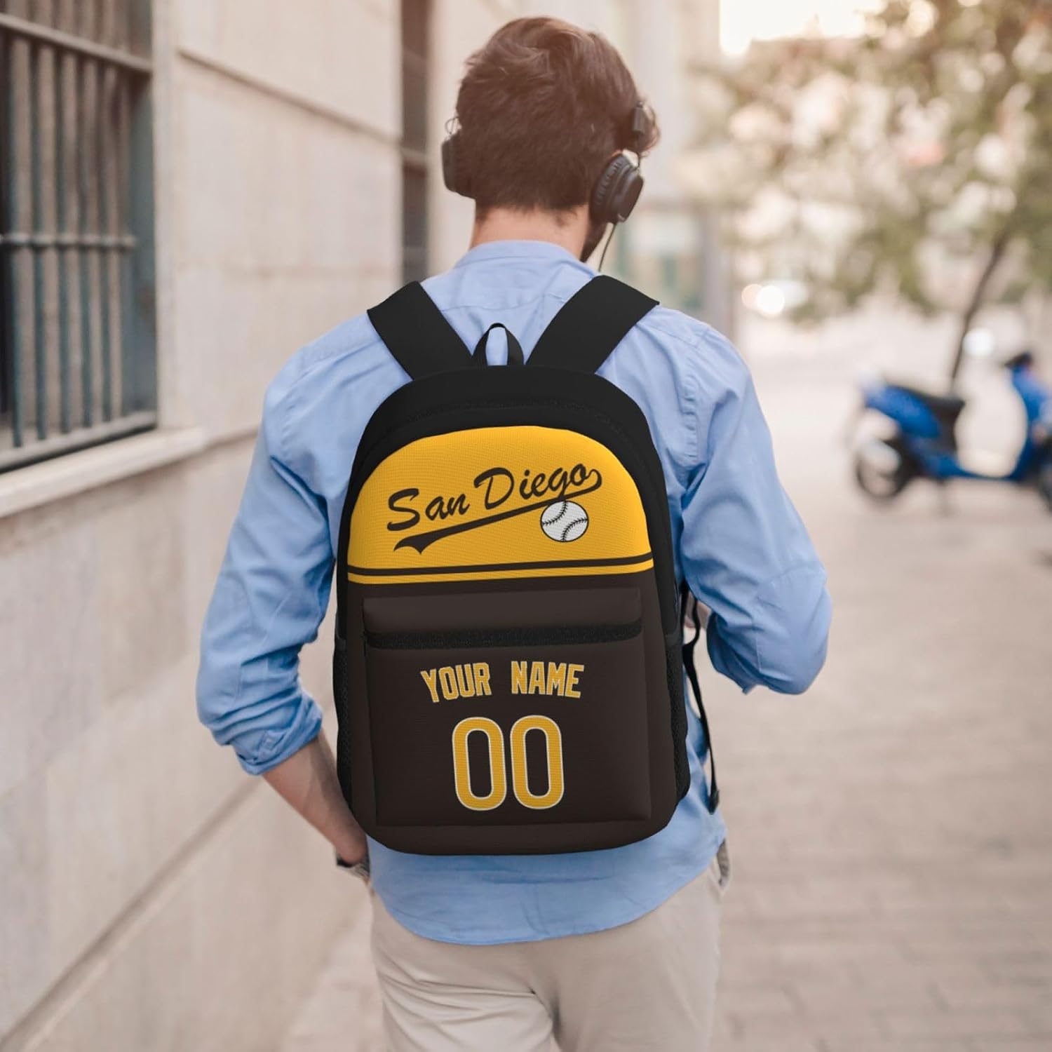 San Diego Backpack Customized Name and Number High capacity Gifts for Men Women Youth