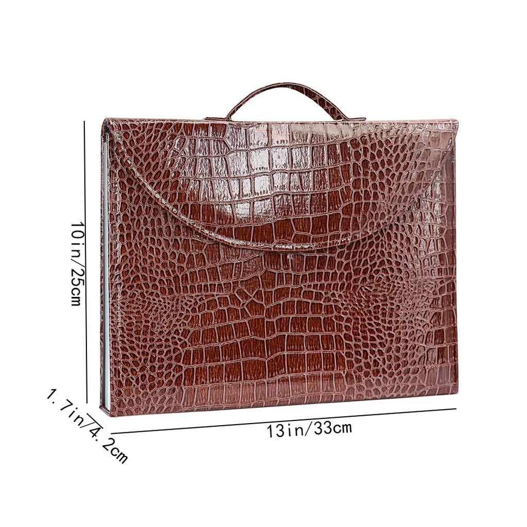 Cartelle portadocumenti Borsa da documenti in pelle di fascia alta espansione file folder folder magnetico fibbia A4 file stoccaggio sacchetto impermeabile della fisarmonica tasca del documento della