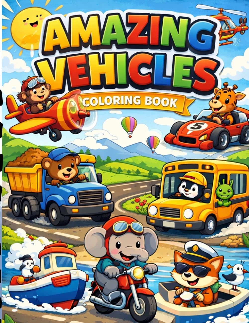 Amazing Vehicles Coloring Book