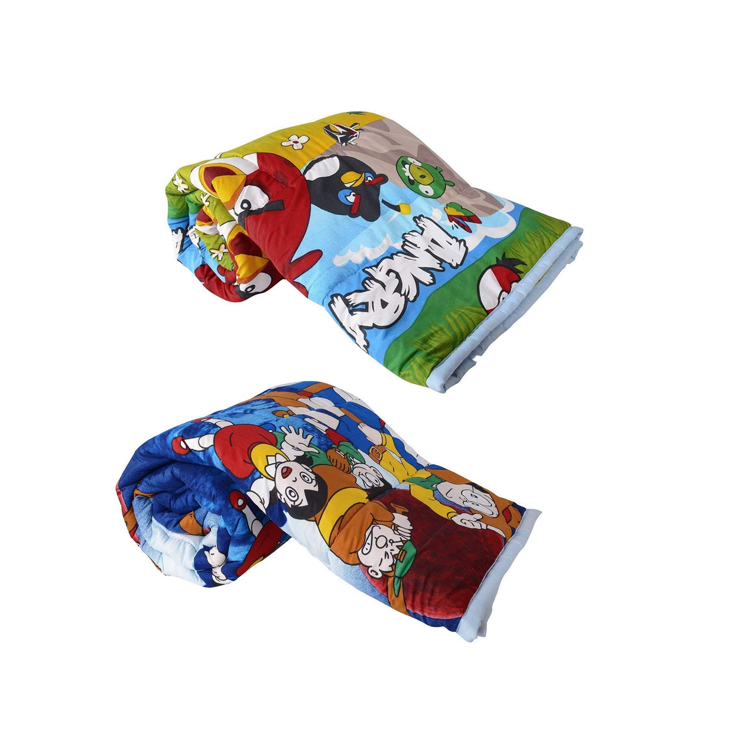 WONDERLOOK Reversible Single Bed AC Blanket Dohar Combo Set of 2 Pc (Polycotton, Multicolor) (Doremon & Birds Print)-image-10