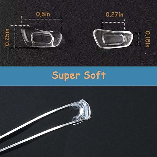 Miniatura 2 de 5 pares de almohadillas para la nariz para gafas, almohadillas de silicona antideslizante para lentes de sol, almohadillas suaves para lentes de sol