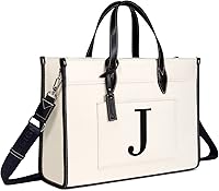 Vista 16 de TOPDesign Initial 15.6" Laptop Tote Bag for Women, Personalized Canvas Work Purse, Business Briefcase & Office Handbag