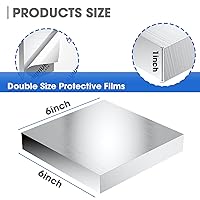 Vista 2 de Placa de hoja de aluminio de 1 pulgada de grosor, placas de aluminio resistentes de 6 x 6 pulgadas con película protectora, placa de panel plano