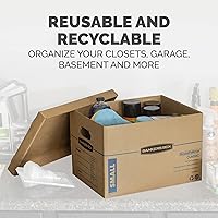 Vista 7 de Bankers Box SmoothMove - Cajas de transporte clásicas, sin cintas, asas de fácil transporte