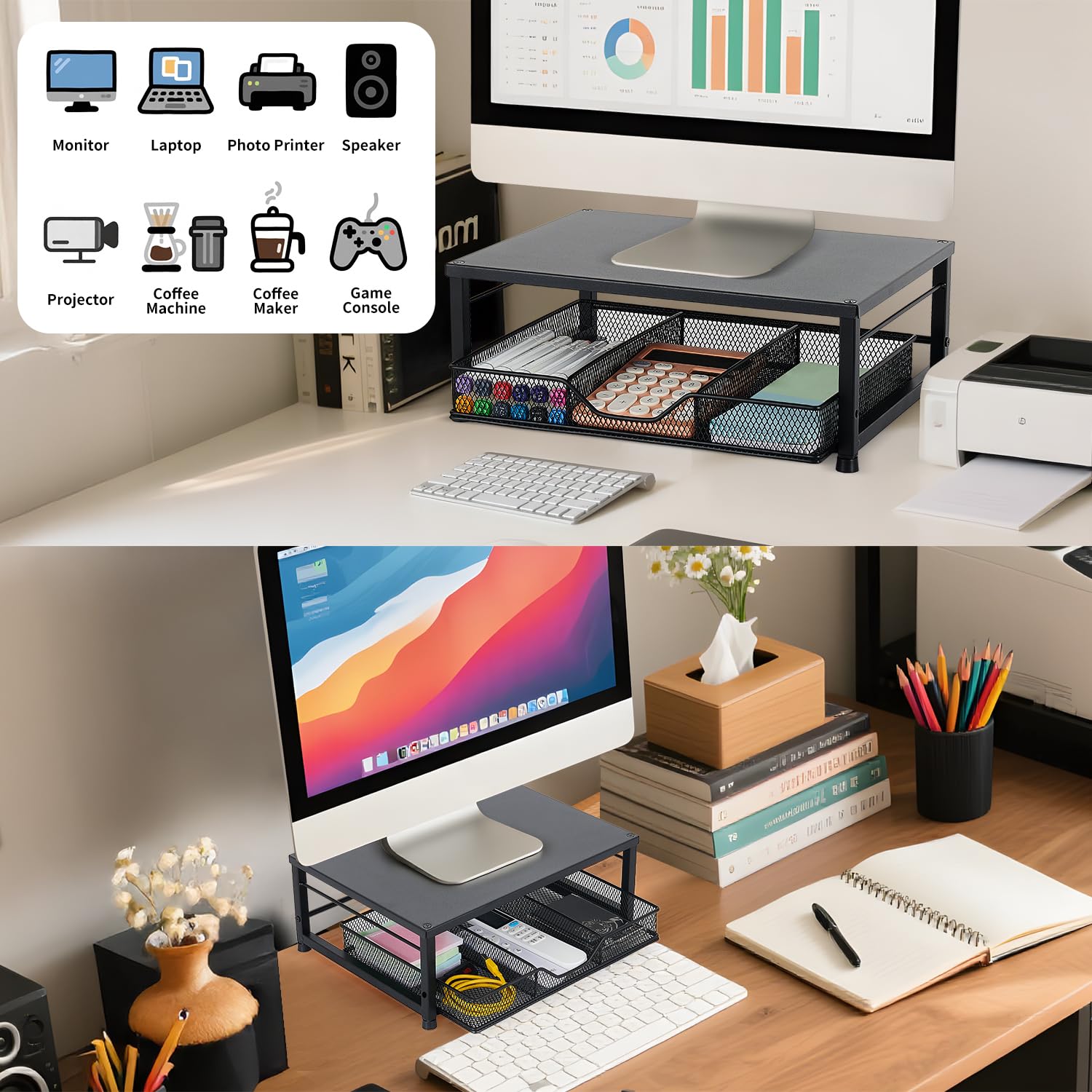 Snapklik.com : Gugsey Small Laptop Stand For Desk, Monitor Stand Riser ...