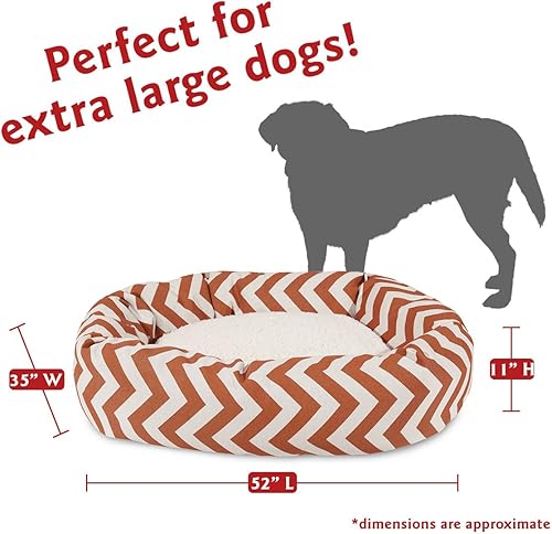 Miniatura 3 de Majestic Pet Cama calmante para perros de sherpa cheurón de 52 pulgadas, lavable, acogedora cama redonda suave para mascotas con columna vertebral