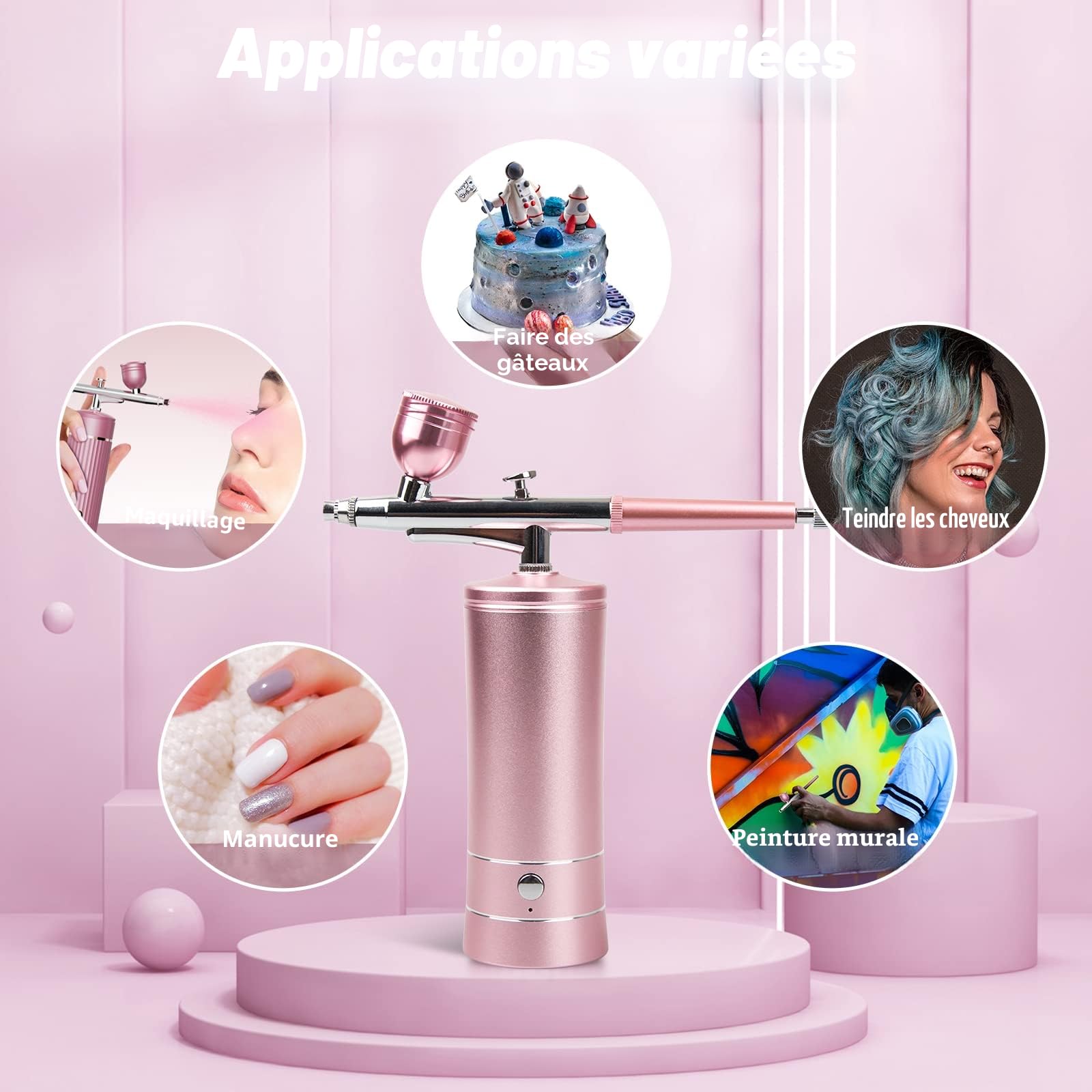 Airbrush-Kit Rechargeable Cordless Airbrush Compressor - Auto Handheld Airbrush Gun, Airbrush Set Portable Wireless Air Brush for Barber, Nail Art, Cake Decor, Makeup, Model PaintingTKTX Tattoo cream