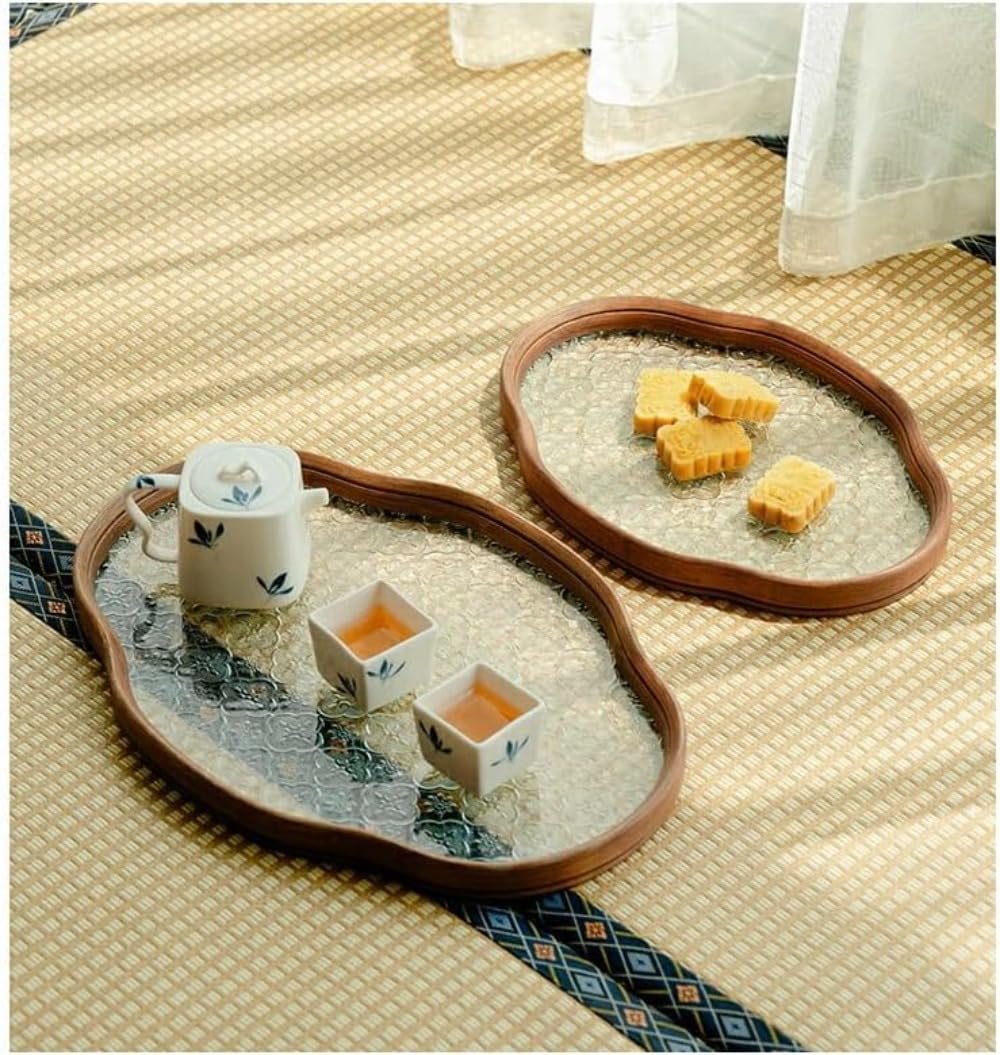 Amazon｜AZIEBAY ヴィンテージの花柄ガラストレイ、楕円形、様々な