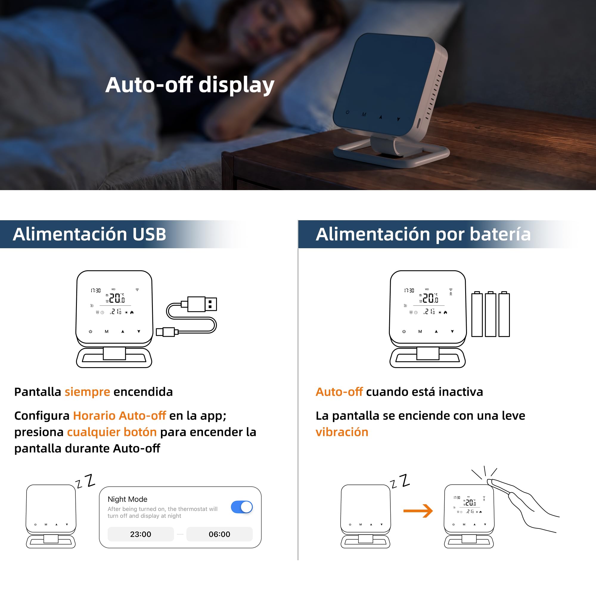 Termostato Wi-Fi para caldera de 2,4 GHz, termostato a pilas (no incluidas) programable diariamente, control por voz compatible con Google Assistant y Alexa, control a través de Tuya/Smart Life, 230 V