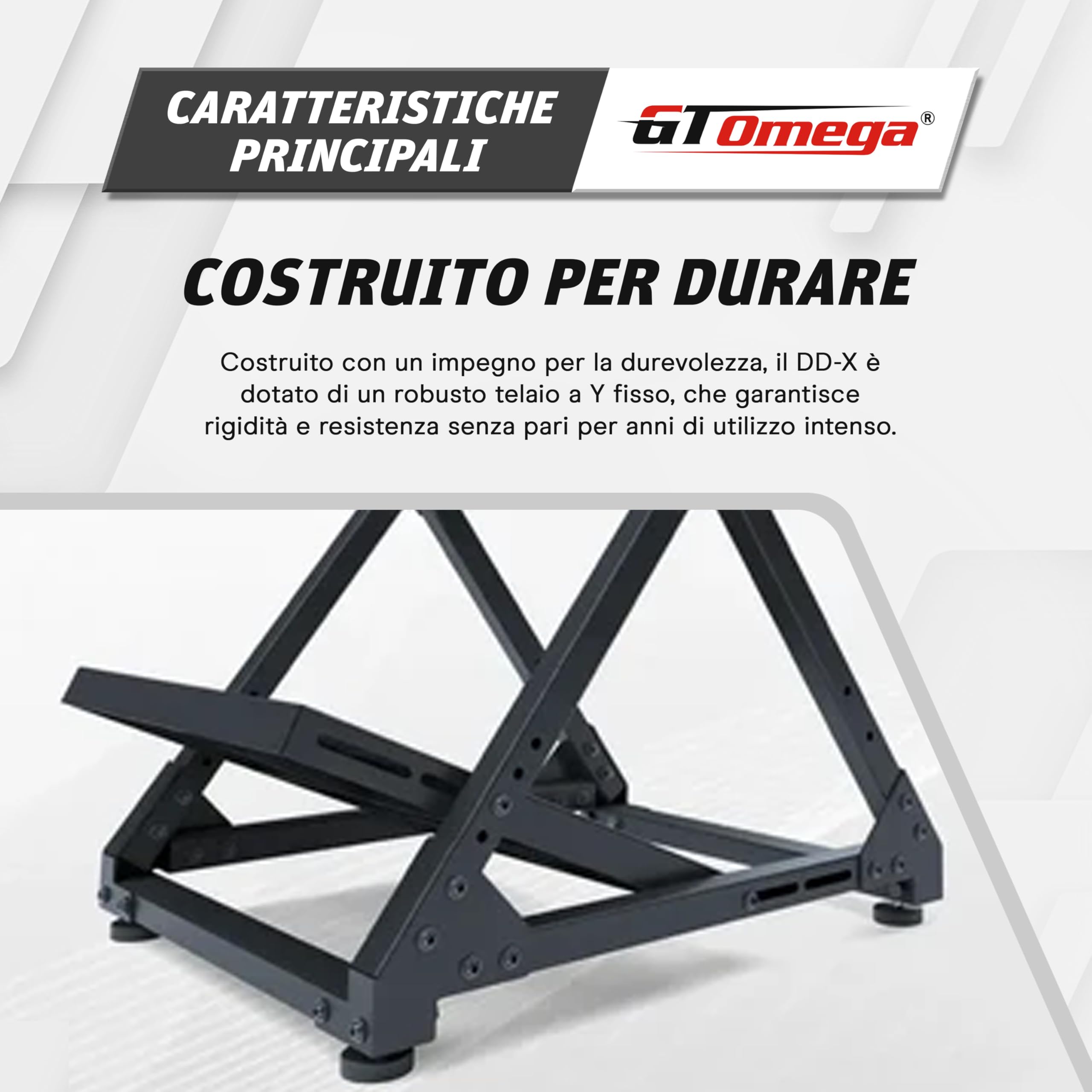 GT OMEGA DD-X - Supporto per volante: offre un'incredibile stabilità, regolazione dell'angolazione e dell'altezza, include un supporto regolabile per il cambio