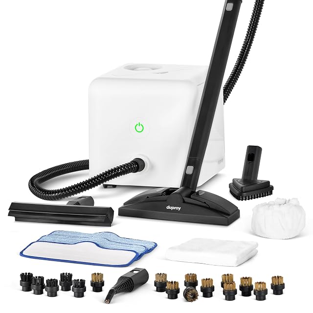Dupray Neat Steam Cleaner with 27-Piece Accessory Kit High-Performance Chemical-Free Cleaning for Floors Cars Tiles and More Kills