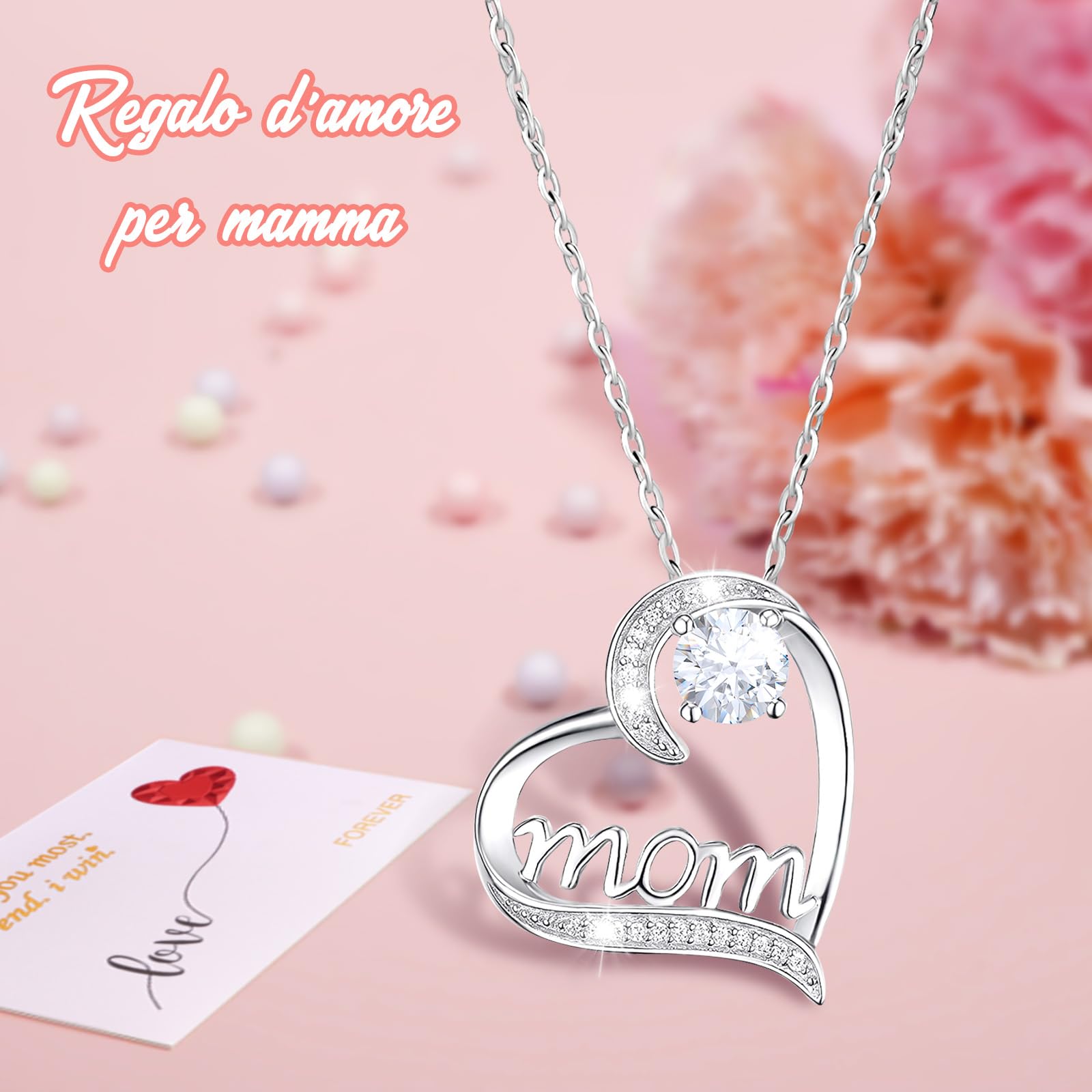 Festa della Mamma Idee Regalo, Rosa Eterna con Collana Argento 925, Migliore Mamma del Mondo, Rosa Stabilizzata Vera, Regalo Mamma Compleanno, Festa della Mamma dal Daughter