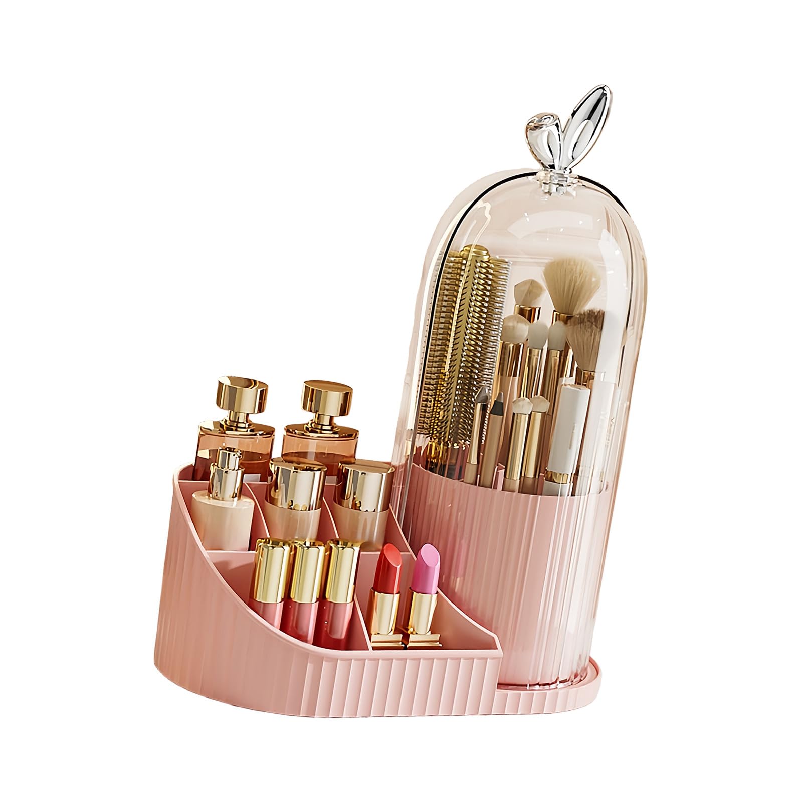 alloneslife Stackable Makeup Case with 360 Rotation Design for Compact Countertop Arrangement Turn Makeup Planner