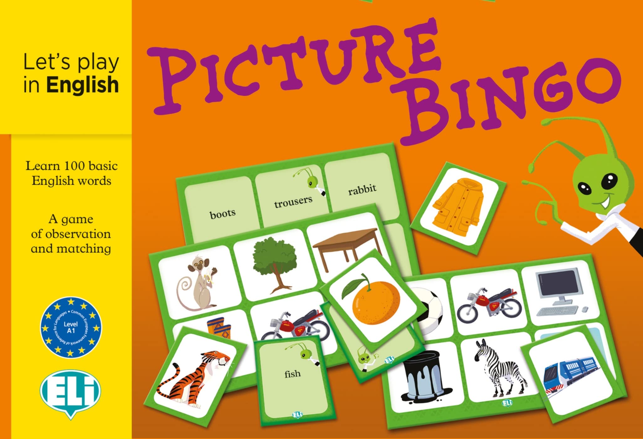 Picture Bingo: Spiel mit 32 Bingokarten, 100 Spielkarten und einer Spielanleitung