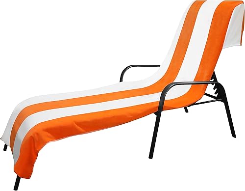 Miniatura 2 de Superior Toalla clásica para silla de descanso, algodón de alta calidad, de gran tamaño, para interiores y exteriores, con acento de cojín a rayas,