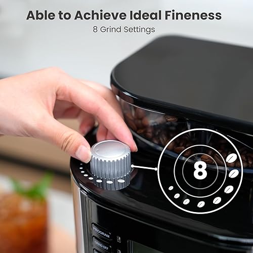 Miniatura 3 de Gevi Máquina de café expreso con molinillo y espumador de leche, cafetera profesional de 20 bares para el hogar, tanque de agua extraíble, varilla