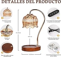 Vista 7 de Lámpara Calentadora de Velas con Forma de Flor con Temporizador, Calentador de Lámpara de Vela Regulable, Regalo de Navidad y Cumpleaños