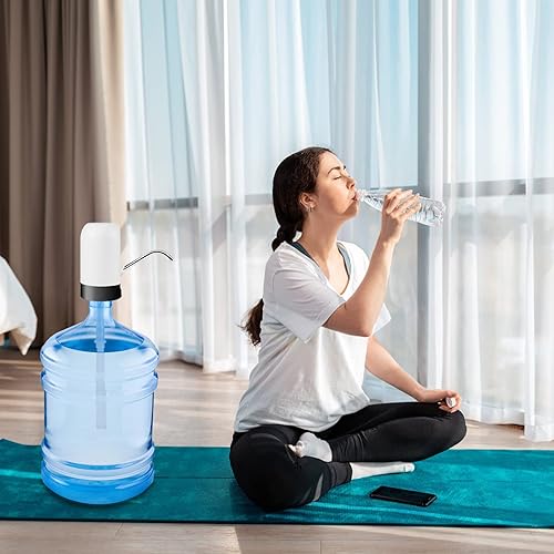 Miniatura 7 de Dispensador de agua embotellada para viajes, bomba dispensadora de botellas de agua eléctrica portátil para botella de 5 galones, operación con un