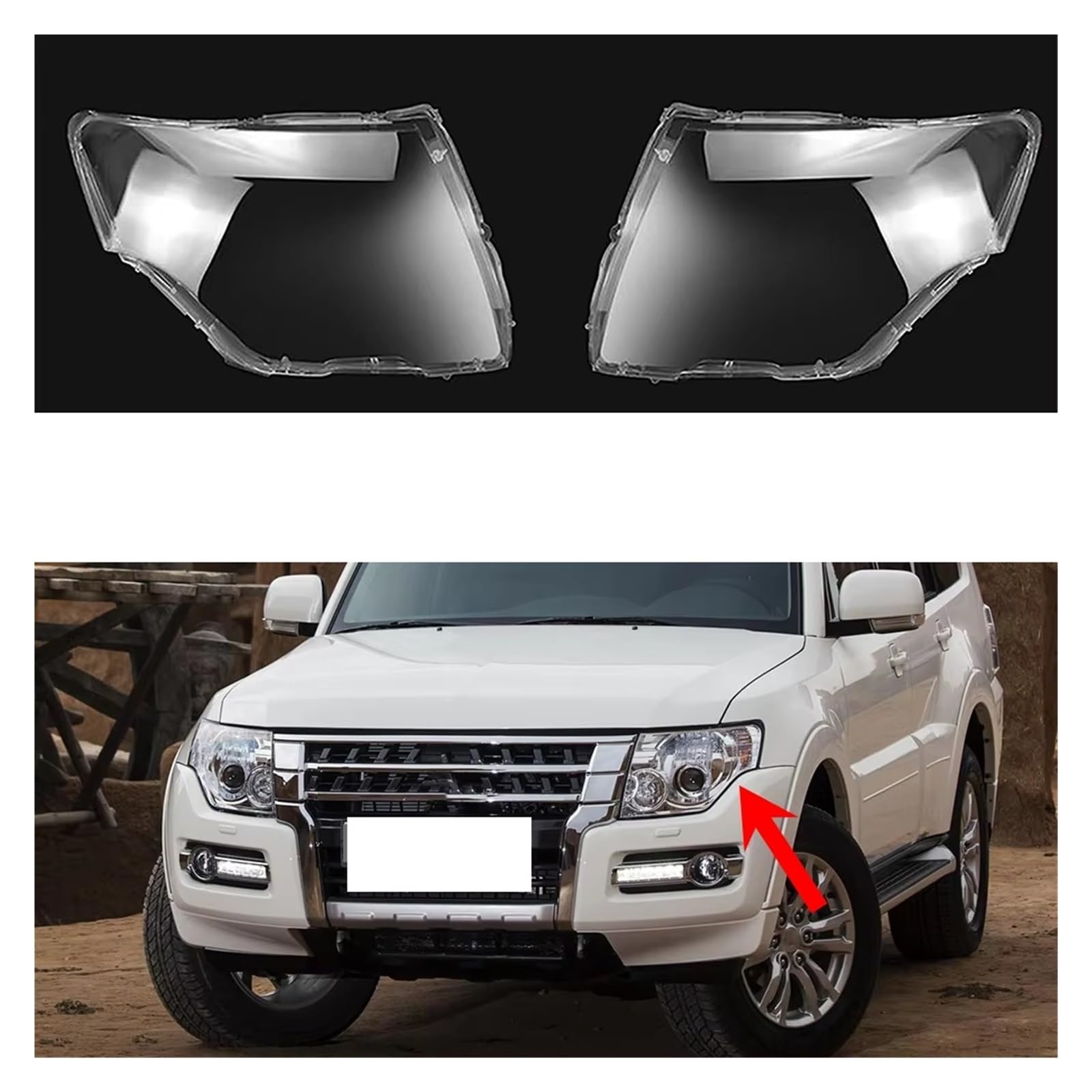 Lente luz freno Cubiertas Lente Delantero Izquierdo/derecho Para PAJERO V87 V93 V97 2007-2018 Carcasa Cubierta Transparente Lente de repuesto luz trasera(Right)