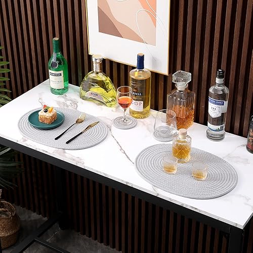 Miniatura 7 de Kosmeey Paquete de 4 manteles individuales de tejido ovalado, manteles individuales de ratán de 12 x 16 pulgadas, manteles individuales de mimbre de