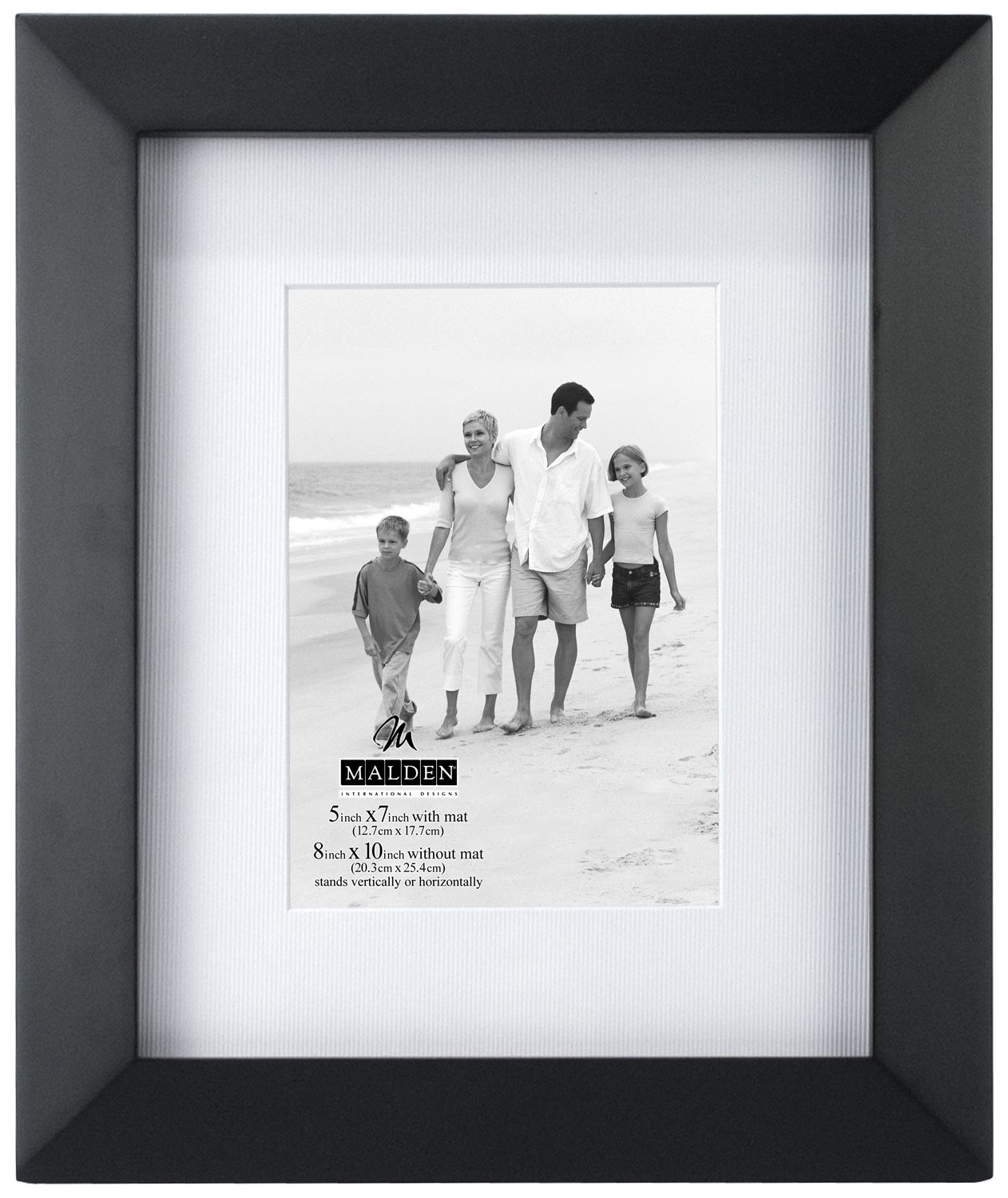 International Designs Berkeley Matted Black Wood Collage Picture Frame, 5x7/8x10, Black