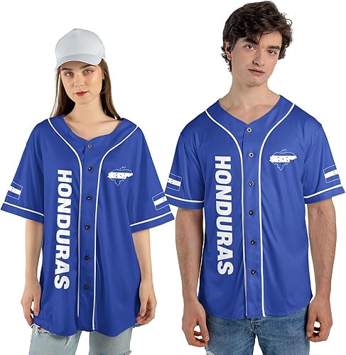 Miniatura 4 de Parvii Camisa de béisbol de Honduras personalizada, camisa de Honduras para hombre y mujer