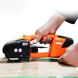 ROLTIN Electric Strapping Machine Rechargeable Battery Powered Packaging Strapping Machine,Portable Hand-held Automatic Hot Melting Strapping Machine,for 1/2-5/8 Inch Wid